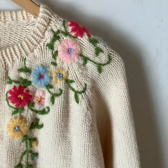 Vintage handmade embroidered cardigan - Picture 5 of 12
